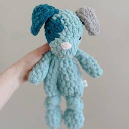 Made To Order - Dog Pup Snuggler, Lovey, Hound Beagle Plush, Crochet Stuffed Animal, Baby Shower Gift - thumbnail 3