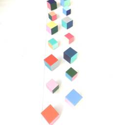 Geometric Wood Cube Wall Art Modern 3D Sculpture With Resin - thumbnail 3