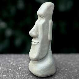 Stone Moai Head Statue Concrete Figurine Cement Easter Island Sculpture Handmade Decoration Front Door Ornament Lover Gift - thumbnail 2