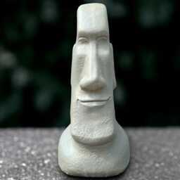 Stone Moai Head Statue Concrete Figurine Cement Easter Island Sculpture Handmade Decoration Front Door Ornament Lover Gift - thumbnail 3
