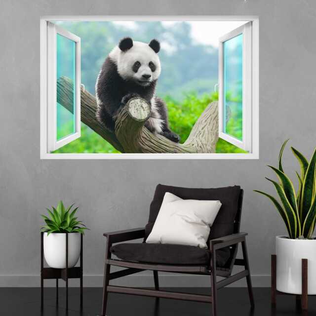 Cute Funny Panda Bear Wall Decal Sticker Mural Poster Print Art Kids Bedroom Home Decor Da46 - image 1