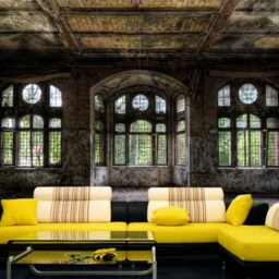 Ancient Castle Wall Mural Wallpaper For Living Room Interior Of Old Abandoned Self-Adhesive Large Wallpaper Dark Removable - thumbnail 2