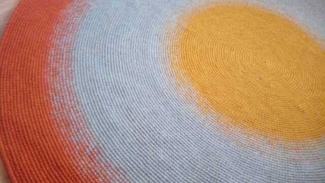 Handmade Wool Round Rug, Modern Area Carpet - image 1