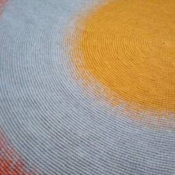 Handmade Wool Round Rug, Modern Area Carpet - thumbnail 3