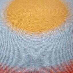 Handmade Wool Round Rug, Modern Area Carpet - thumbnail 4