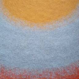 Handmade Wool Round Rug, Modern Area Carpet - thumbnail 2