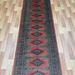 2.3x9 Pink Color Bokhara Rug - Runner Hallway Luxury Bukhara Fine Quality Woolen Afghan - thumbnail 3