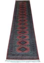 2.3x9 Pink Color Bokhara Rug - Runner Hallway Luxury Bukhara Fine Quality Woolen Afghan