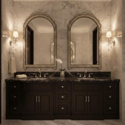 Arched Wall Mirror - Vanity Cow Bone Inlay - thumbnail 3
