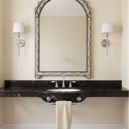 Arched Wall Mirror - Vanity Cow Bone Inlay - thumbnail 2