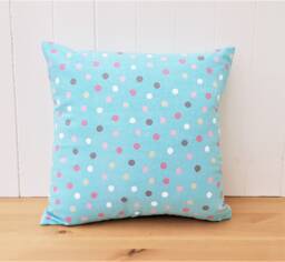 Turquoise Polka Dot Cushion 16 - thumbnail 1
