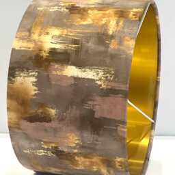 Handmade By Order Mink Pink & Gold Texture Abstract Art Design Print On Velvet Drum Lamp Shade Pendant Light All Shapes Sizes - thumbnail 3