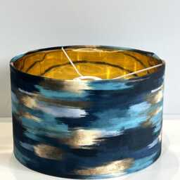 Handmade By Order Mink Pink & Gold Texture Abstract Art Design Print On Velvet Drum Lamp Shade Pendant Light All Shapes Sizes - thumbnail 4