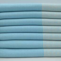 "Light Turquoise Towel, Turkish Beach Towel, Bath Towel, Peshtemal, Turkish Towel, Diamond Towel, 40""x67" - thumbnail 2