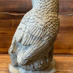 Stone Garden Large Owl Family Wildlife Gift Concrete Statue Ornament - thumbnail 3