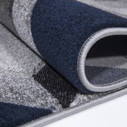New Navy Blue Silver Grey Rugs Small Large Mats Modern Contemporary Design UK - thumbnail 2