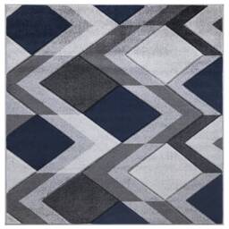 New Navy Blue Silver Grey Rugs Small Large Mats Modern Contemporary Design UK - thumbnail 3