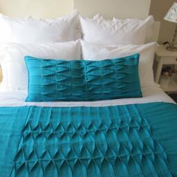 Pintuck Linen Body Pillow Cover - Teal Green, Shabby Chic - thumbnail 3