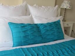 Pintuck Linen Body Pillow Cover - Teal Green, Shabby Chic