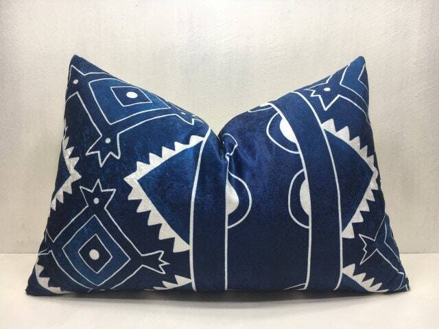 Velvet Ikat Pillow Cover, Handwoven Silk Blend, Accent Home Decor - 16x24 - image 1