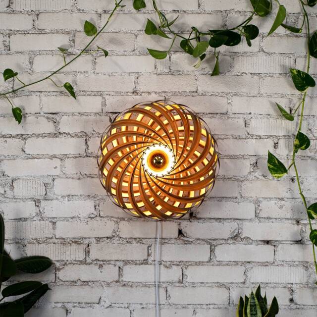 Designer Wall Lamp Made Of Satin Walnut Wood. Handmade Wooden From Cologne Studio - image 1