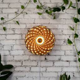 Designer Wall Lamp Made Of Satin Walnut Wood. Handmade Wooden From Cologne Studio