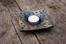 Handforged Iron Tealight Holder, Burntwhiskerforge Candle Display - thumbnail 1