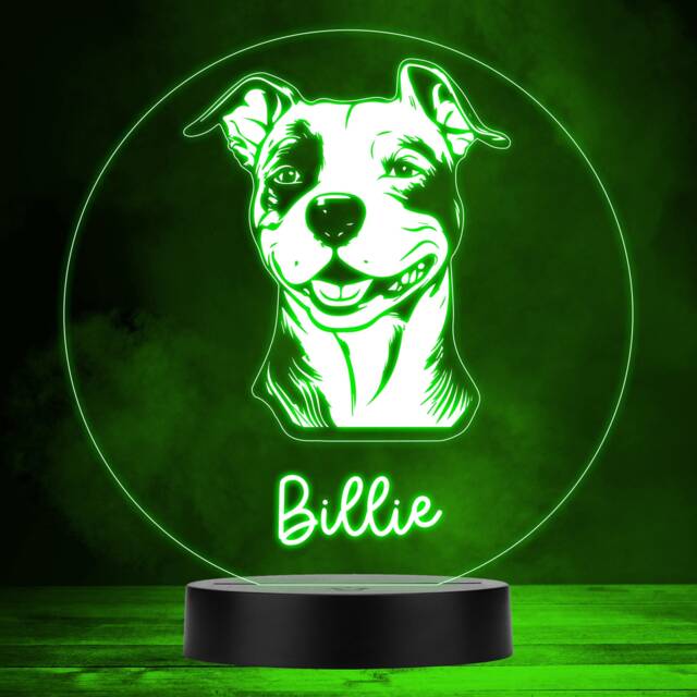Amstaff American Staff Dog Pet Multicolour Personalised Gift Lamp Night Light - Bedroom - image 1