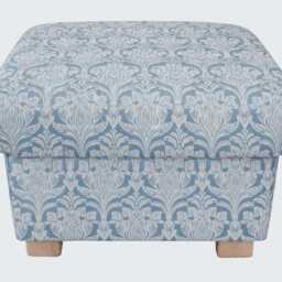 Laura Ashley Josette Fabric Storage Footstool Handcrafted Pouffe Belvedere Penrith Beatrice Floral Pink Grey - thumbnail 4
