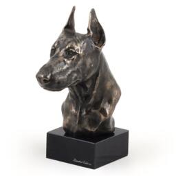 Doberman - Cropped, Dog Marble Statue, Limited Edition, Artdog. Made Of Cold Cast Bronze. Perfect Gift. Limited Edition
