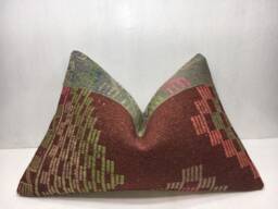 Vintage Turkish Kilim Pillow Cover, Handwoven Accent - 16x24 - thumbnail 1