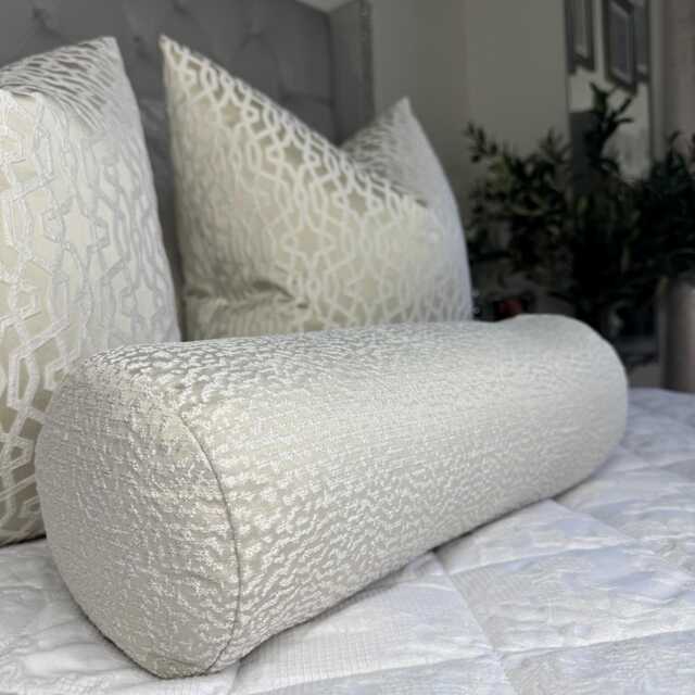Chic Champagne Silver Shimmer Pillow - Glamorous Home Accent 16x6 Bolster Cushion, Ontario - image 1