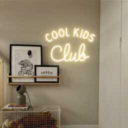 Cool Kids Club Neon Sign, Room Wall Art, Playroom Decor, Nursery Hanging, Gift For Children, Friendly Art