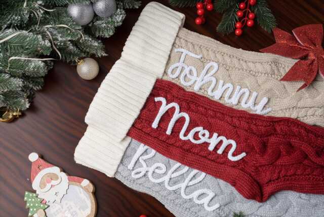 2025 Knitted Christmas Stockings, Monogram Family Stocking Gifts, Stockings With Name, Holiday Stockings, Custom Stockings - image 1