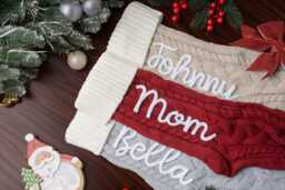 2025 Knitted Christmas Stockings, Monogram Family Stocking Gifts, Stockings With Name, Holiday Stockings, Custom Stockings - thumbnail 1