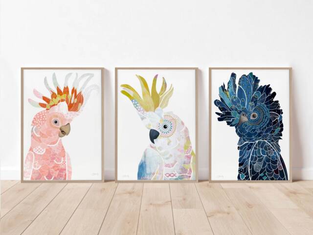 Australian Native Bird Print Set Of 3, Colourful Decor, Art, Living Room Wall Print, Bedroom Prints - image 1