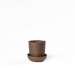 12.0 cm - Plant Pot With Saucer S Handmade Pottery Collection Soil - thumbnail 2