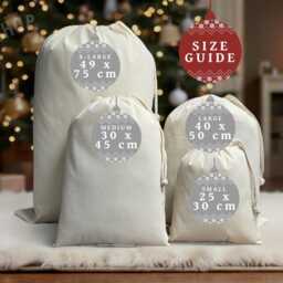 Personalised Santa Sack For Kids & Children, Christmas Present Bag With Wooden Gift Tag, Tree Add Name, Xmas Stocking - thumbnail 3