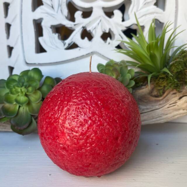 Small Red Sphere - Ball Candle - image 1
