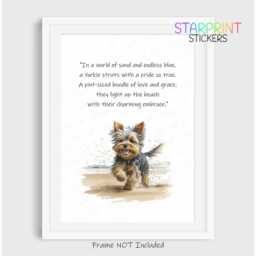 Yorkshire Terrier - Yorkie Dog Print, Beach Poem Unframed A4 Fun Novelty Quote, Lovely Wall Art/Gift Birthday Xmas Poster - thumbnail 2