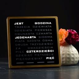 Polish Word Clock - White Led Wordclock, Polski Zegarek, Light Up Clock, Wood Electronic Clock - thumbnail 3