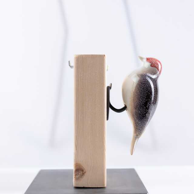 Small Woodpecker Wall Hanging Bird - Decorative Ceramic Figurine Lover Gift - image 1