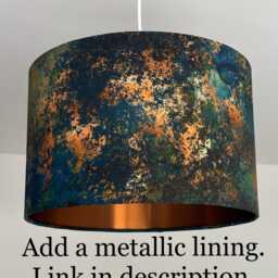 Burnt Orange Watercolour Lamp Shade Lamp Home Decor Gold Lampshade Table - thumbnail 3