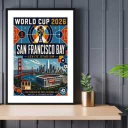 San Francisco Bay World Cup 2026 Host City - Football Print Bespoke Gift A5 A4 A3 Framed Or Unframed - thumbnail 3