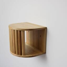 Arch Bedside Table Natural Oak Floating Nightstand - thumbnail 4
