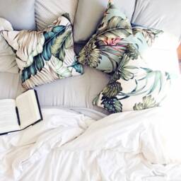 Tropical Leaf Pillow Hawaiian Style Barkcloth Throw Cushion - thumbnail 1