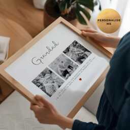 Personalised Gift For Grandad - Print Grandparent Photo Poster Father's Day Present Him - Birthday - thumbnail 1