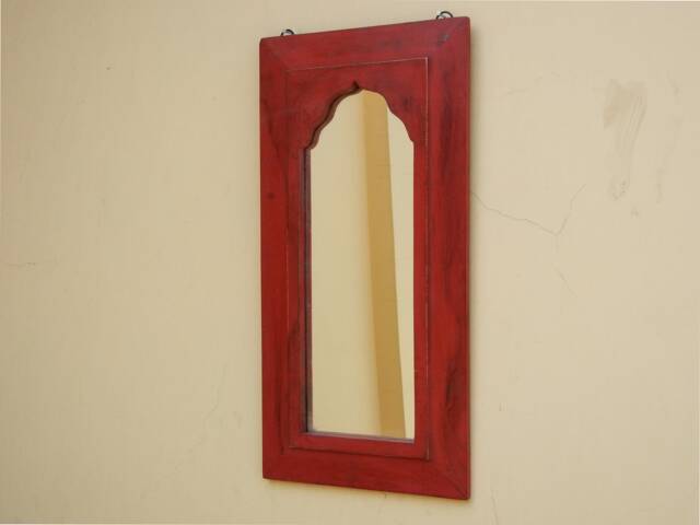 Wooden Mirror, Wall Distressed Rustic Finish Hanging, Mirror - image 1