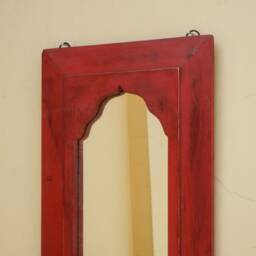 Wooden Mirror, Wall Distressed Rustic Finish Hanging, Mirror - thumbnail 2