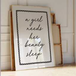 A Girl Needs Her Beauty Sleep Art Print Girls Bedroom Wall Decor - thumbnail 1